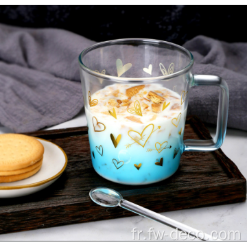 Tasses de thé en verre de couleur dégradé